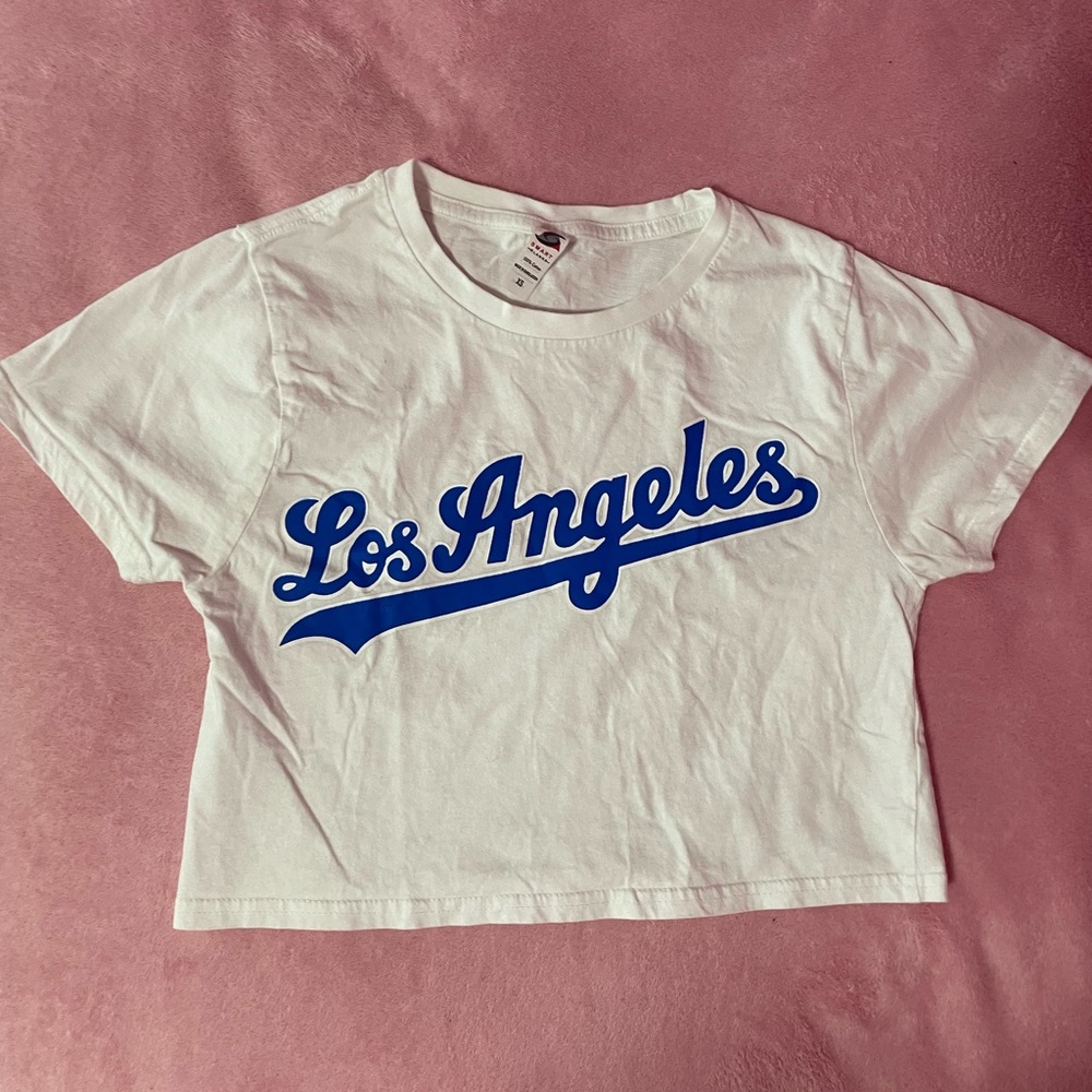 White and Blue Los Angeles Short Sleeve Tee